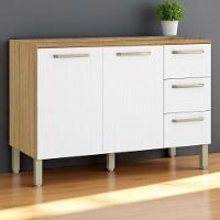 Balcão 2 Portas 3 Gaveteiros 1,20 Lapis Freijó Supremo - 1