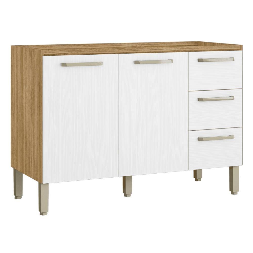 Balcão 2 Portas 3 Gaveteiros 1,20 Ametista Freijó Supremo - 2