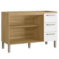 Balcão 2 Portas 3 Gaveteiros 1,20 Ametista Freijó Supremo - 4