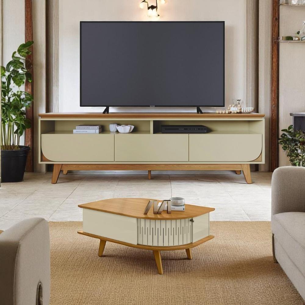 Conjunto Selene Opala C/ Mesa De Centro Indianapolis Cumaru/opala - 1