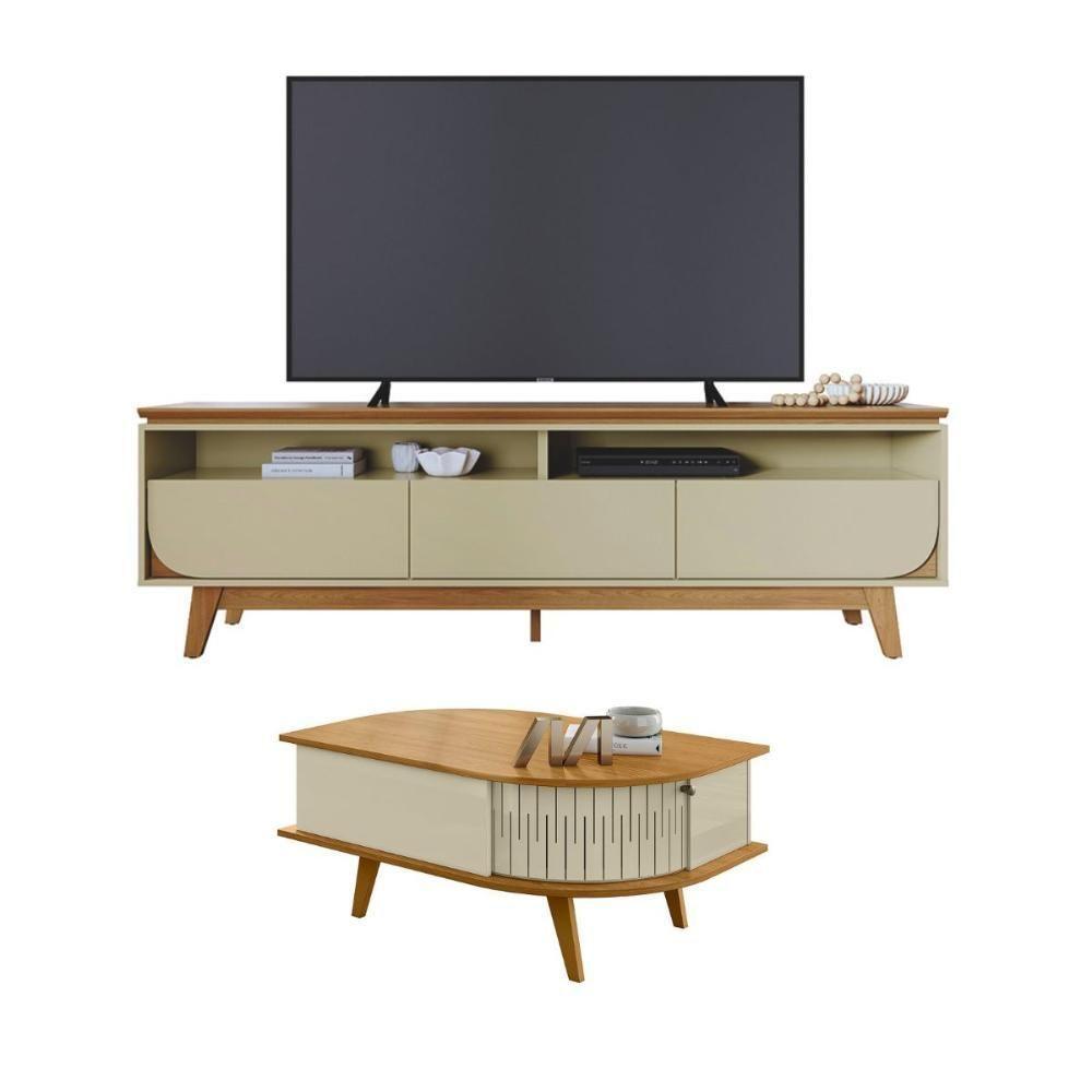 Conjunto Selene Opala C/ Mesa De Centro Indianapolis Cumaru/opala - 4