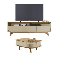 Conjunto Selene Opala C/ Mesa De Centro Indianapolis Cumaru/opala