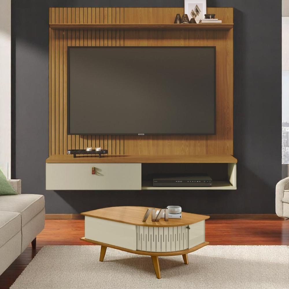 Conjunto íris Opala C/ Mesa De Centro Indianapolis Cumaru/opala - 1