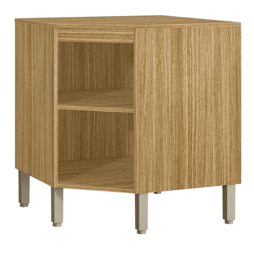 Balcão P/ Canto Obliquo C/ Tampo Freijó Gris - 4