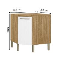 Balcão P/ Canto Obliquo C/ Tampo Freijó Supremo - 3