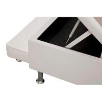 Cama Box Baú C/auxiliar Solteiro: Colchão Espuma Polar Pérola + Base Crc Courano White(88x188)