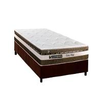 Cama Box Solteiro: Colchão Molas Ensacadas Luckspuma MasterPocket Esplendor + Base CRC Suede Brown(88x188) - 1