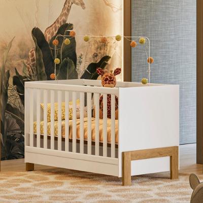 Berço Mini Cama Fantasia Pés Em Madeira Branco Acetinado