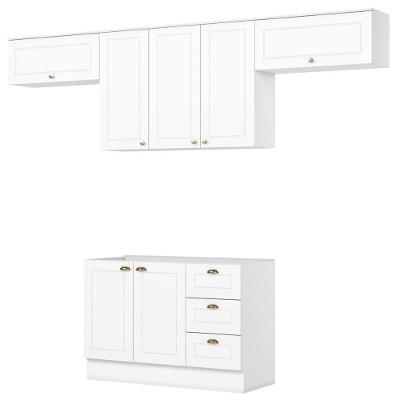 Cozinha Modulada 4 Pecas 280 Cm Ce757 Americana Branco Henn