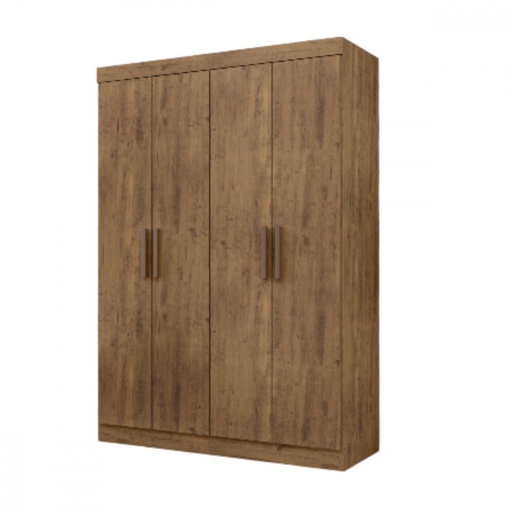 Guarda Roupa De Solteiro Paris 4 Portas Mdf Ipê Text Maxel Ipê Text - 2