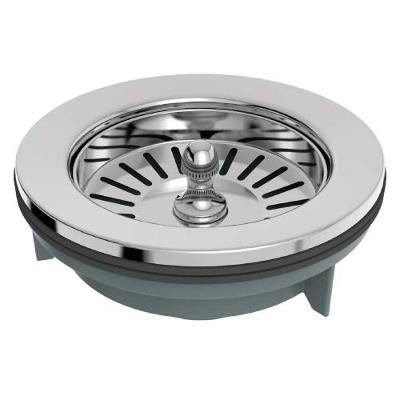 Válvula Pia Americana 4.1-2x1.1-2 Cromada - Plástico E Aço Inox Aisi 304