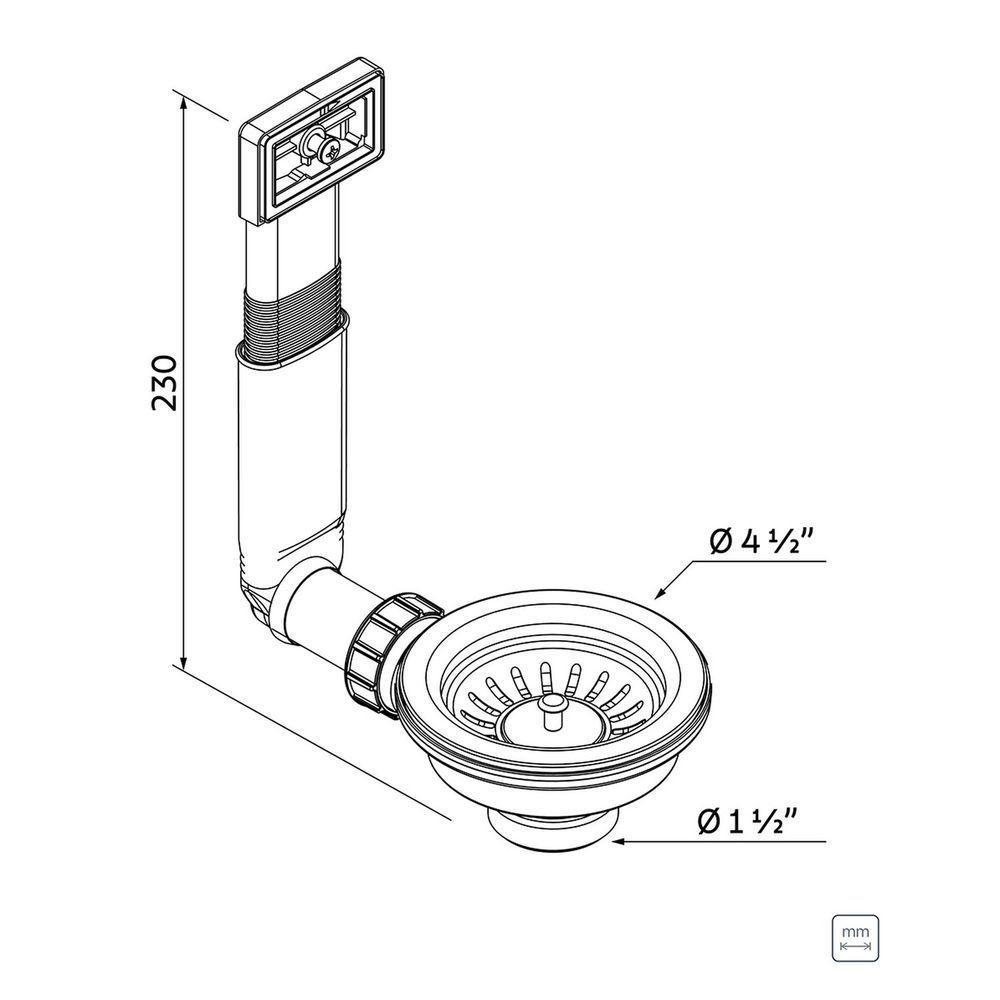 Válvula Tramontina 4 1-2 Escape Aço Inox Polido Polipropileno Para Pias Cubas Tramontina - 2