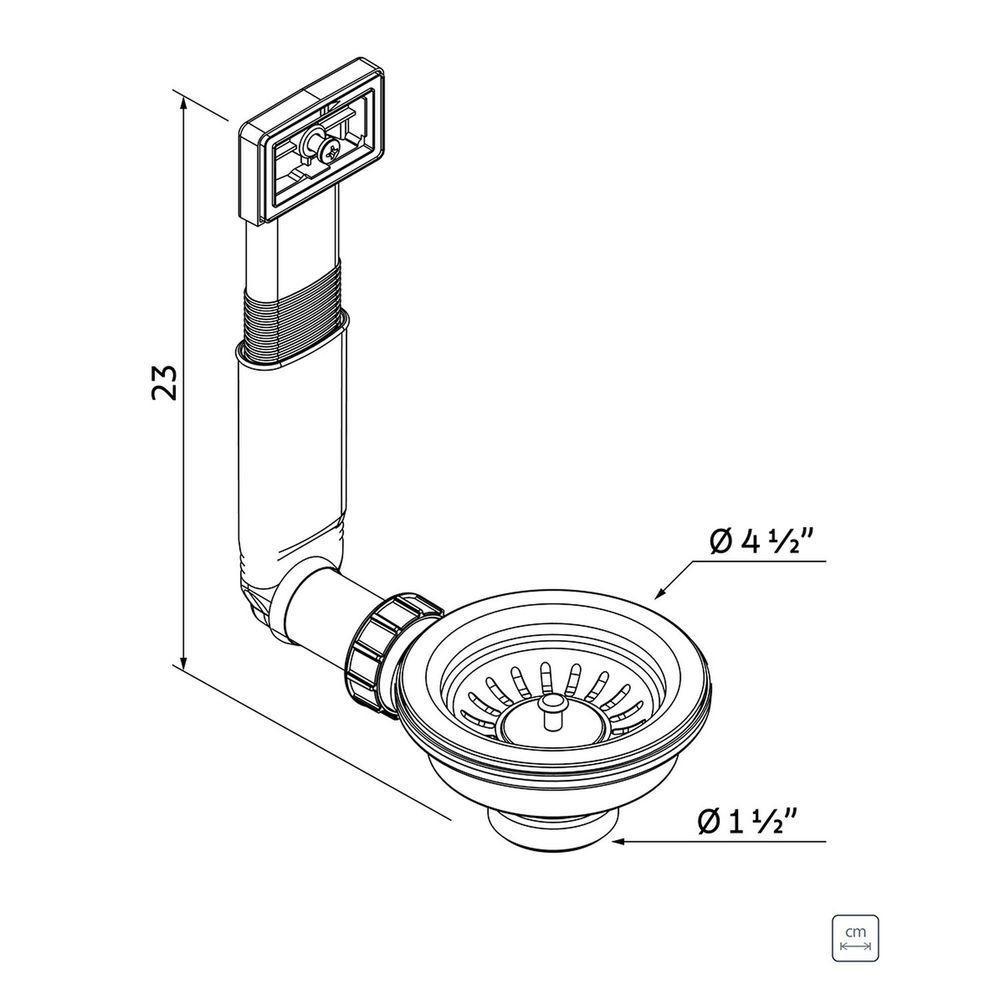 Válvula Tramontina 4 1-2 Escape Aço Inox Polido Polipropileno Para Pias Cubas Tramontina - 3