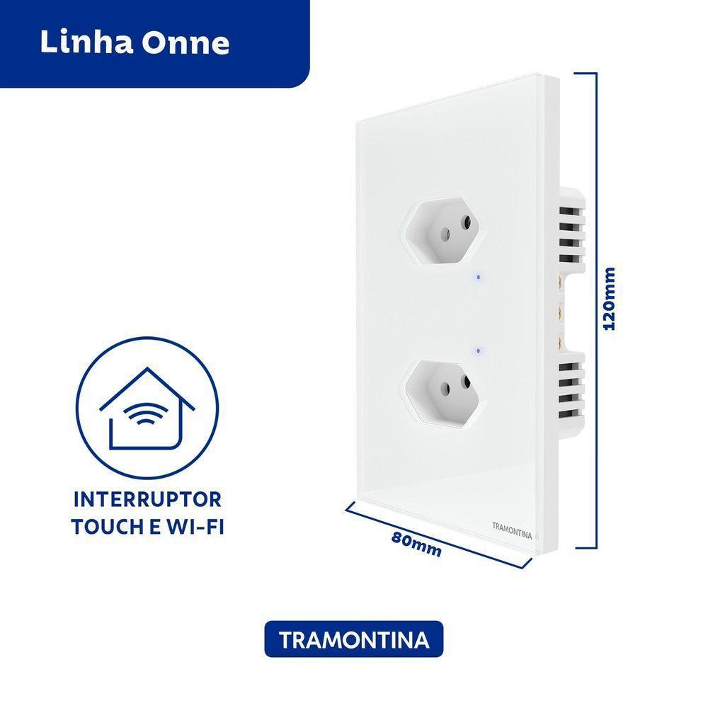 Tomada Onne Touch Smart Tramontina Branco Com 2 Tomadas 2p+t 10 A 250 V Tramontina - 2