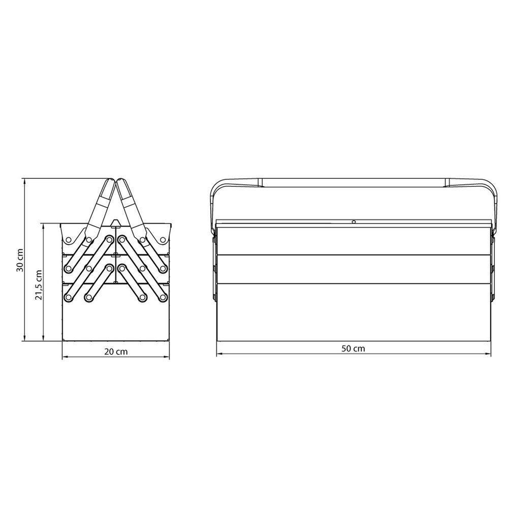 Caixa Sanfonada Para Ferramentas Tramontina Master Com 5 Gavetas E Alças Fixas 60 Peças Tramontina - 4