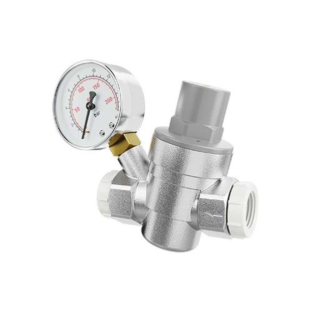 Válvula Redutora De Pressão 3-4 Com Manômetro - Liga De Cobre - Blukit - 1