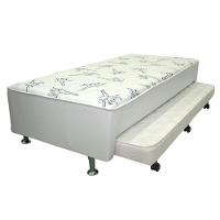 Cama Box c/Auxiliar Conjugado Solteiro: Colchão Ortopédico Courano Bianco (88x188) Ortobom - 1