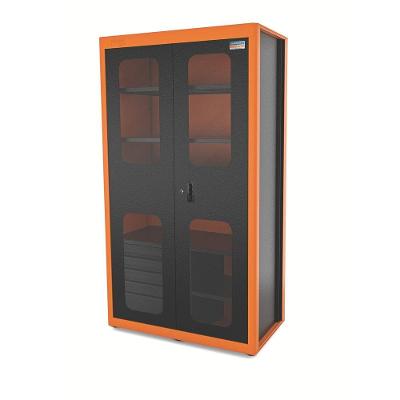 Armário Vertical Para Ferramentas 2 Portas Com Visores E 5 Gavetas Tramontina Pro Laranja Tramontina