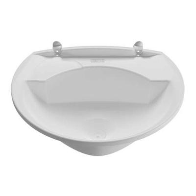 Lavatório Plástico Branco Lv2 36x28cm - Resistente Químicos - Válvula 1 - 3,8l - Porta-sabonete