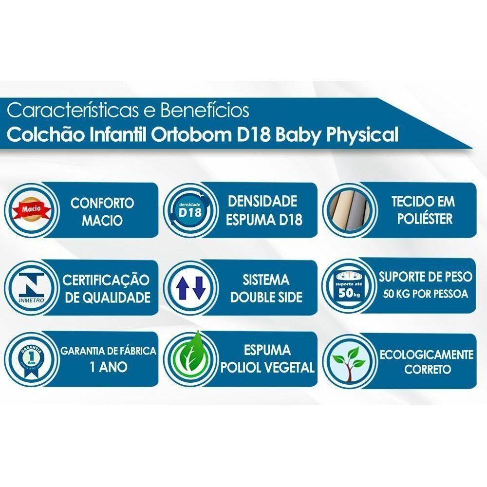 Berço Infantil Bala de Menta 3 em 1 + Colchão Ortobom Branco - Henn - 2