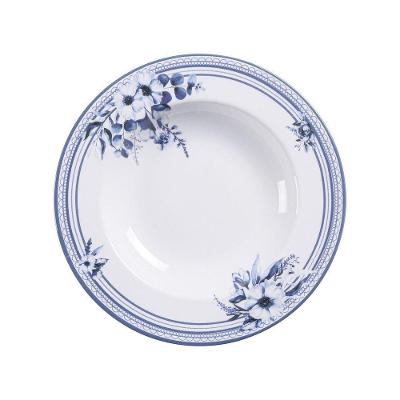 Prato Fundo Tramontina Azzura Em Porcelana Decorada 23 Cm Tramontina
