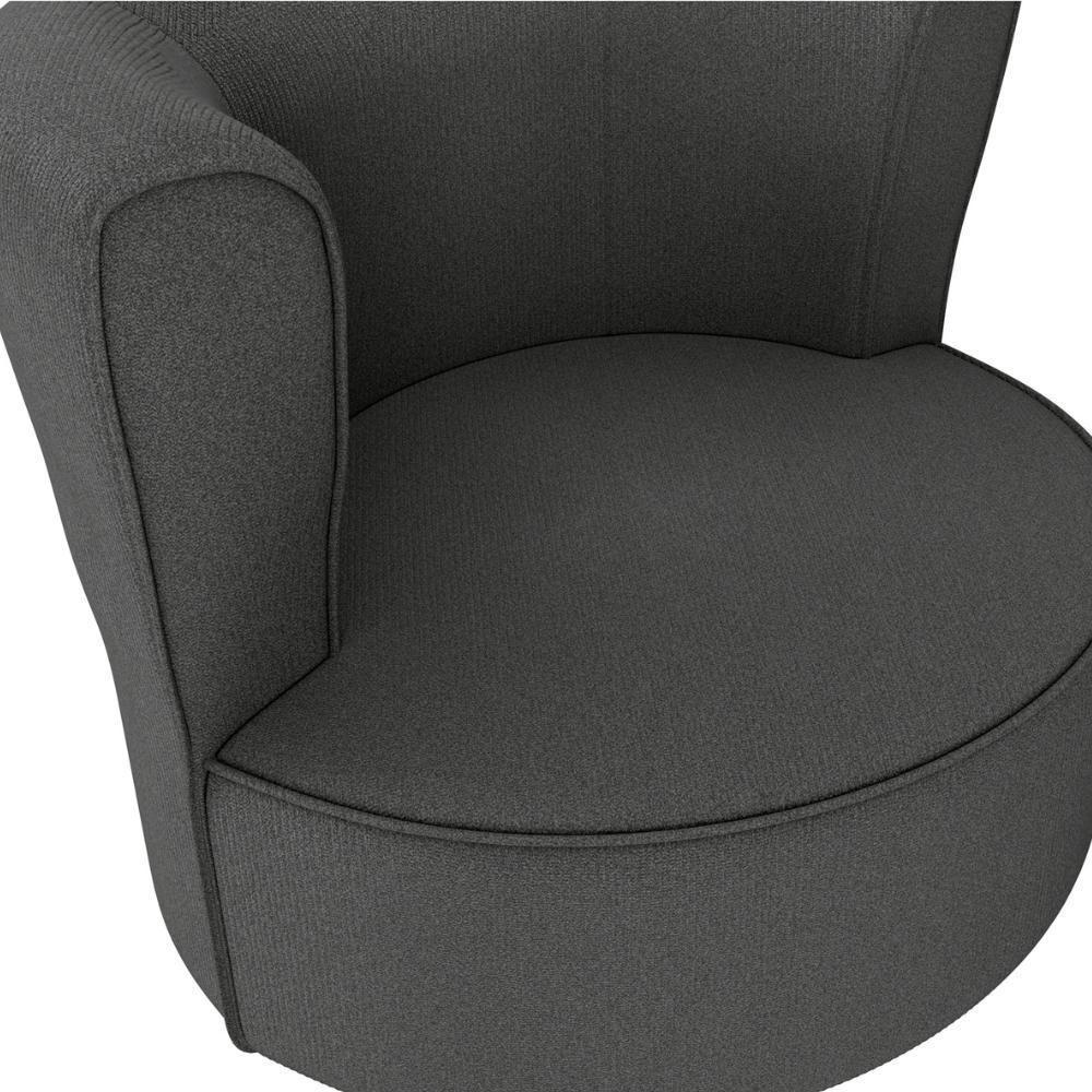 Poltrona Decorativa Pes Palito Savana Veludo Light Milani Store Cinza - 6