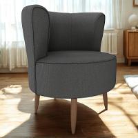 Poltrona Decorativa Pes Palito Savana Veludo Light Milani Store Cinza - 1