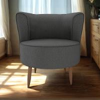 Poltrona Decorativa Pes Palito Savana Veludo Light Milani Store Cinza - 8