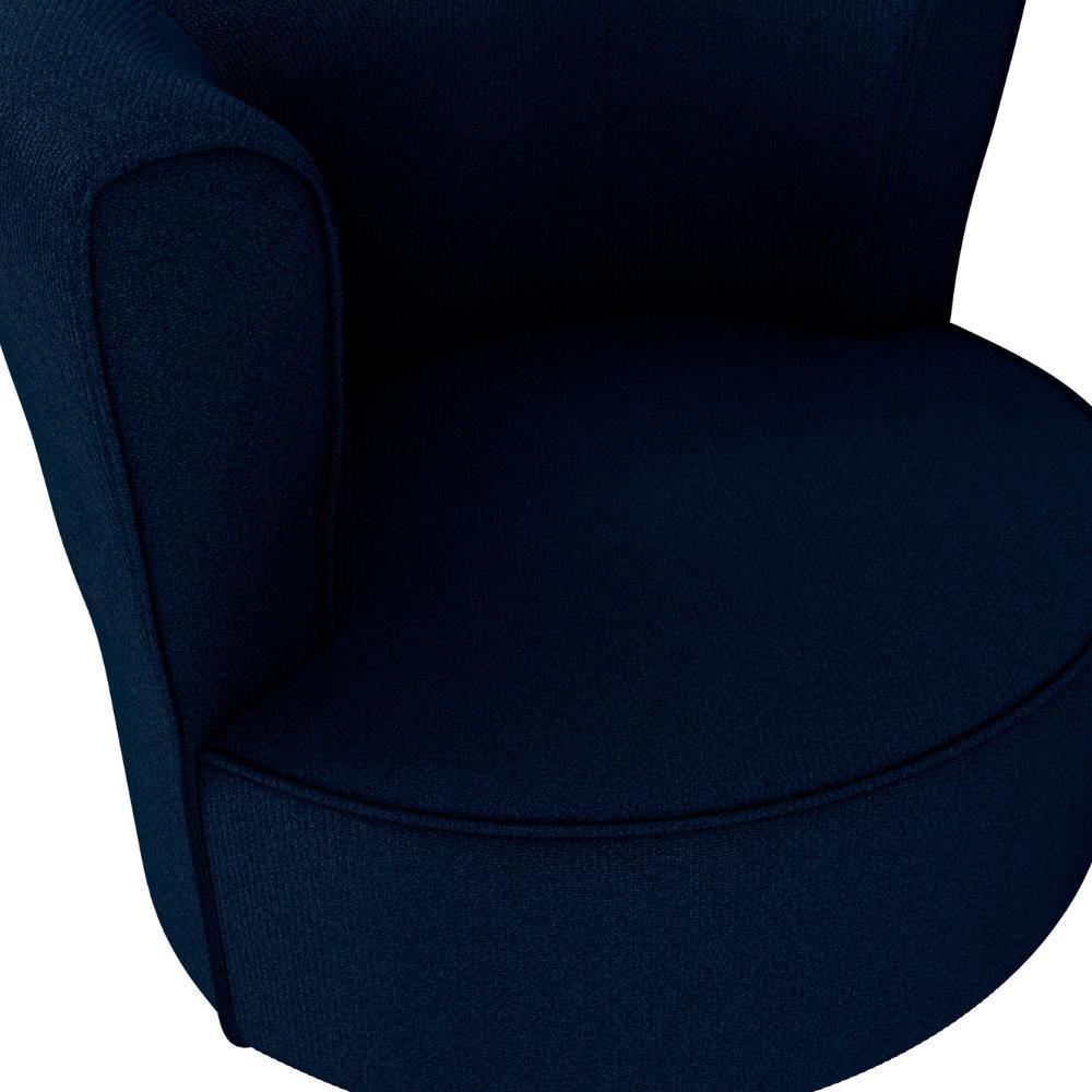 Poltrona Decorativa Pes Palito Savana Veludo Light Milani Store Azul - 6