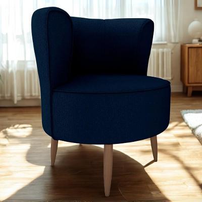 Poltrona Decorativa Pes Palito Savana Veludo Light Milani Store Azul