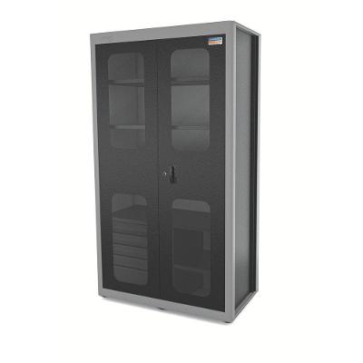 Armário Vertical Para Ferramentas 2 Portas Com Visores E 5 Gavetas Tramontina Pro Cinza Tramontina