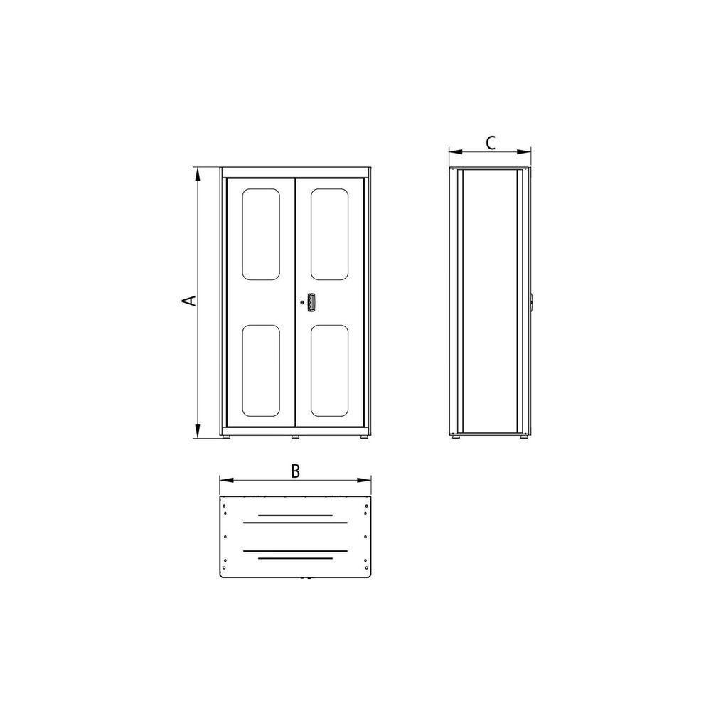 Armário Vertical Para Ferramentas 2 Portas Com Visores E 5 Gavetas Tramontina Pro Azul Tramontina - 9