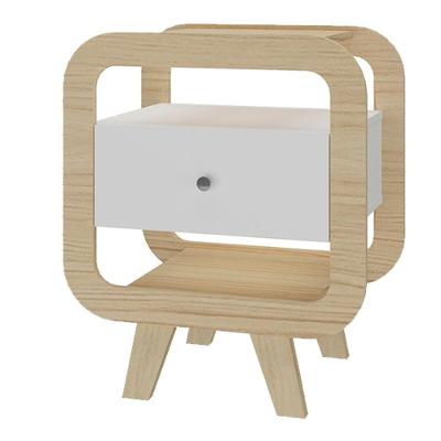 Mesa De Apoio 1 Gaveta 65 Cm Porta Usb Naturale Arly Naturale Branco