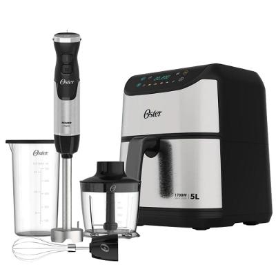 Kit Mixer Power 3 em 1 e Fritadeira Air Fryer Oster Digital Inox 5L 1700W 220V