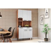 Kit de Cozinha Compacta Tannat Gold c/ 6 Portas e 1 Gaveta Castanho/Branco - Ronipa - 2
