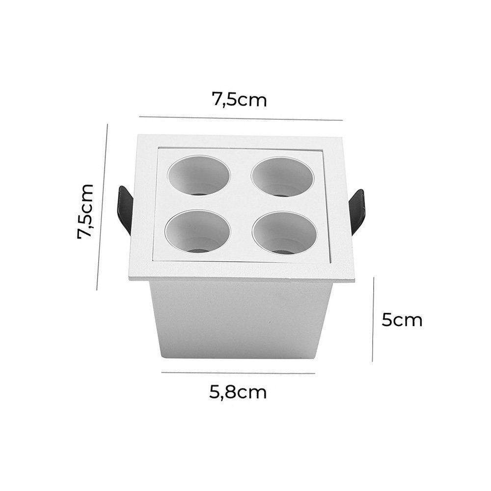 Spot De Embutir Nordecor Downlight Powerus Led Alto Irc 90 8w Bivolt Lente Branca 3000k - 4