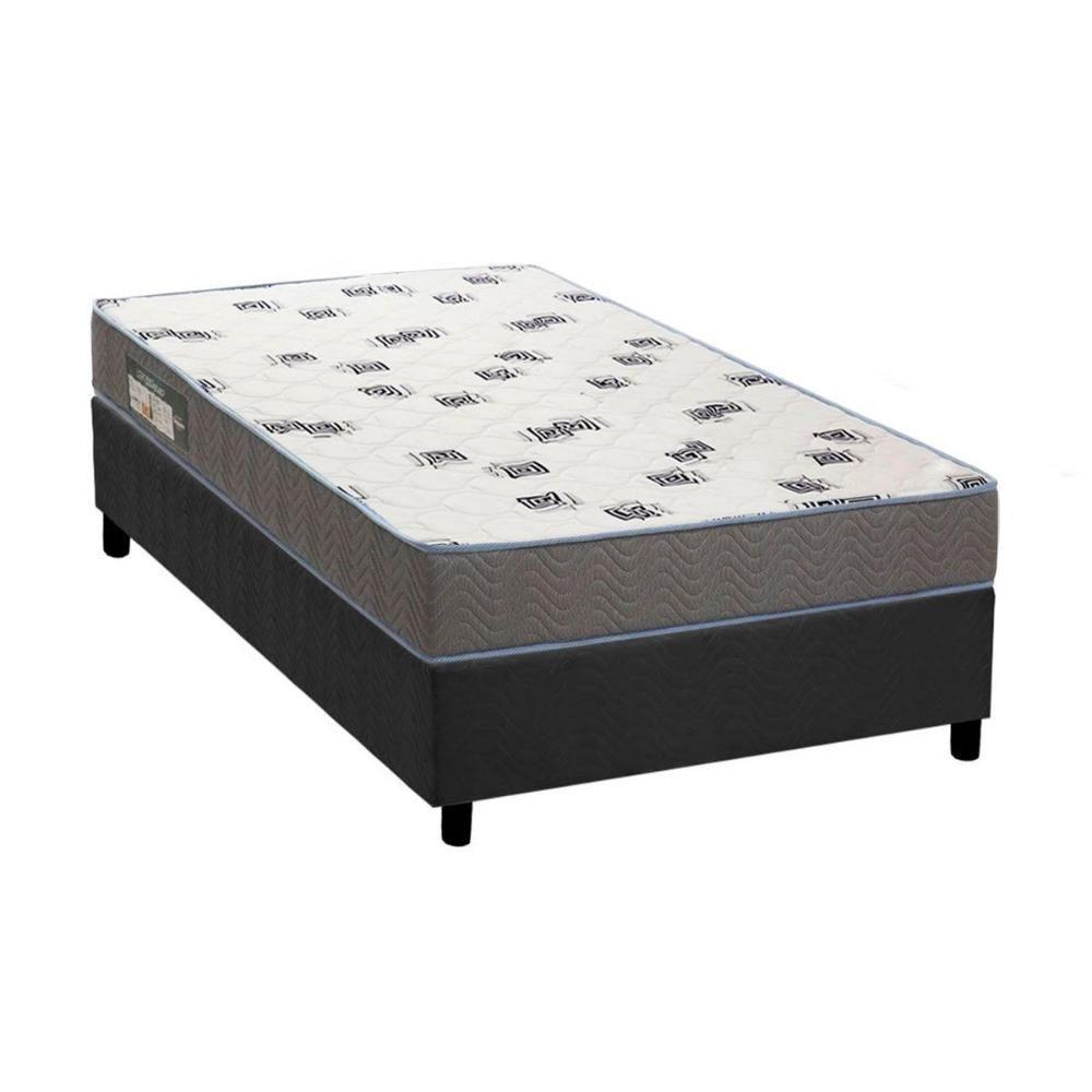 Cama Box Solteiro: Colchão Espuma D33 Ortobom Light Saúde + Base CRC Suede Gray(88x188) - 1
