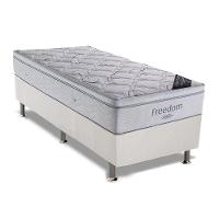 Cama Box Solteiro: Colchão Molas Ensacadas Ortobom Superpocket Freedom + Base White(88X188) - 1