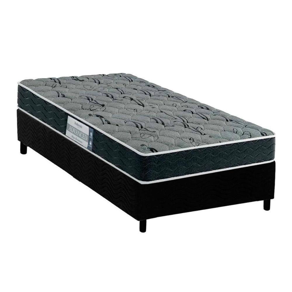 Cama Box Solteiro: Colchão Espuma D33 Probel ProDormir Advanced Mega Resistente + Base CRC Suede Black(88x188) - 1