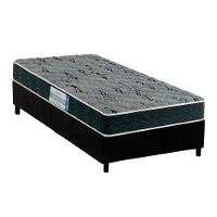 Cama Box Solteiro: Colchão Espuma D33 Probel ProDormir Advanced Mega Resistente + Base CRC Suede Black(88x188) - 1