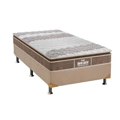 Cama Box Solteiro: Colchão Espuma Probel D33/EP Anatômico Guarda Costas Próintense Plus + Base CRC Suede Clean(88x188)