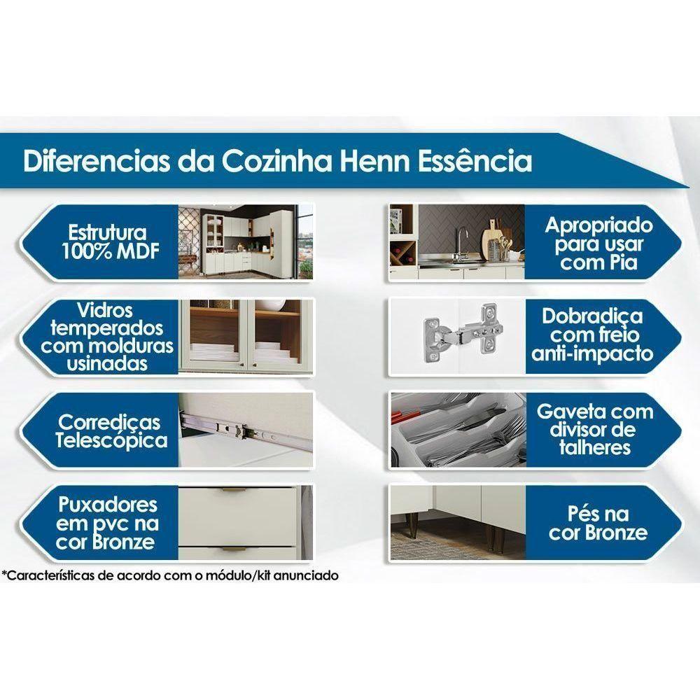 Armário Aéreo p/ Cozinha Essência para Micro-ondas 80cm Branco - Henn - 2