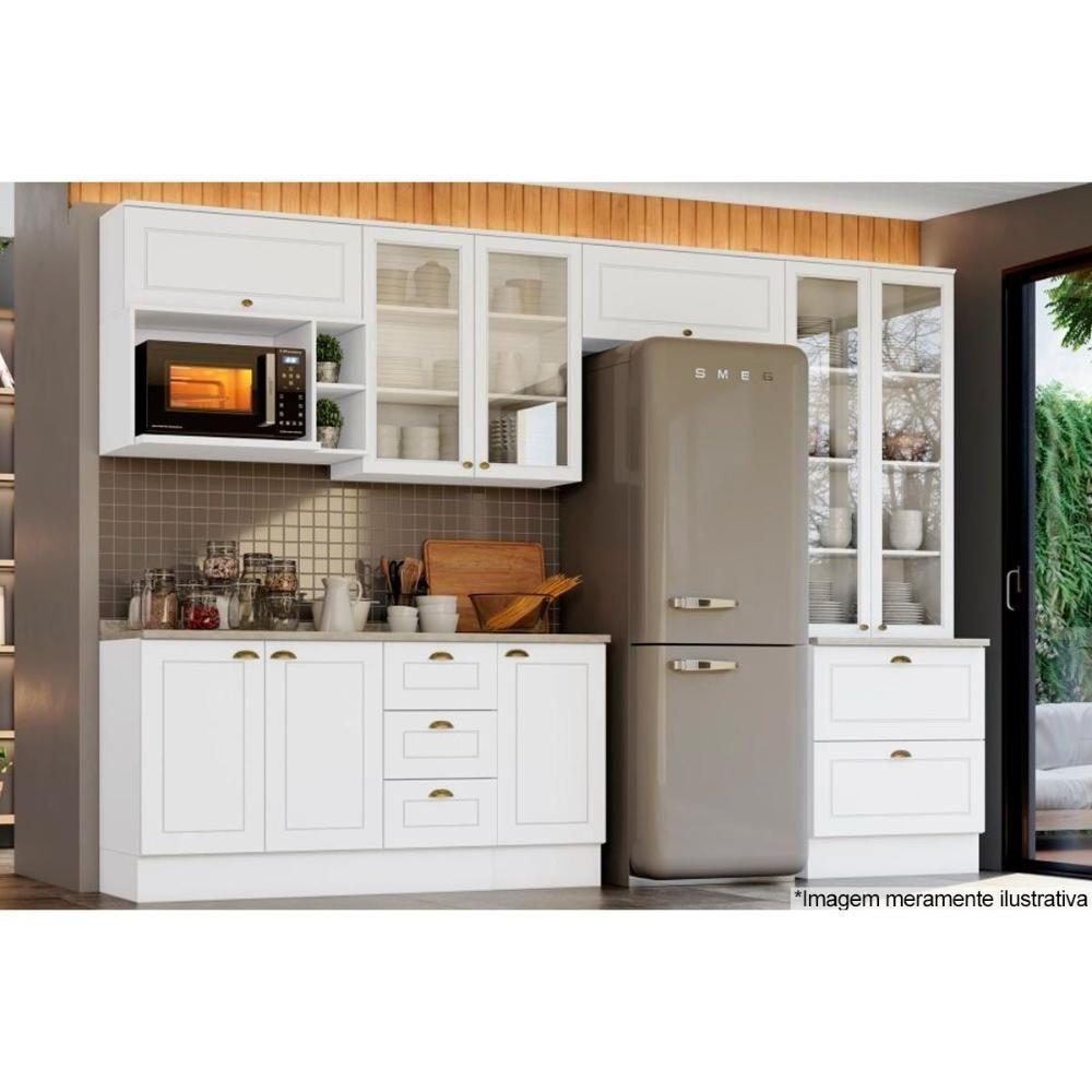 Armário Aéreo p/ Cozinha Essência para Micro-ondas 80cm Branco - Henn - 3