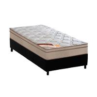 Cama Box Solteiro: Colchão Molas Bonnel Castor Revolution + Base Crc Suede Black(88X188) - 1