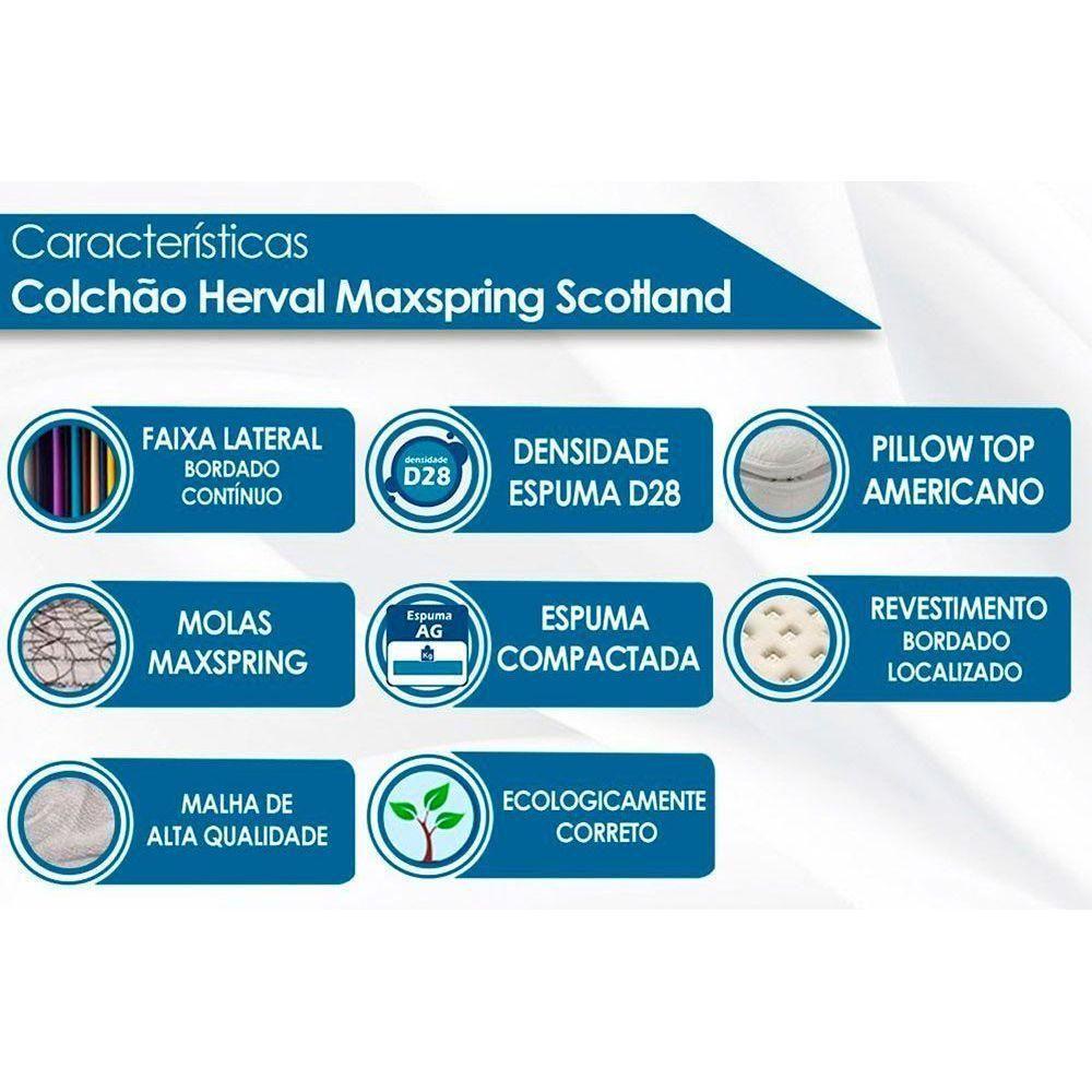 Cama Box Solteiro: Colchão Molas Herval Maxspring Scotland + Base CRC Courano White(88x188) - 6