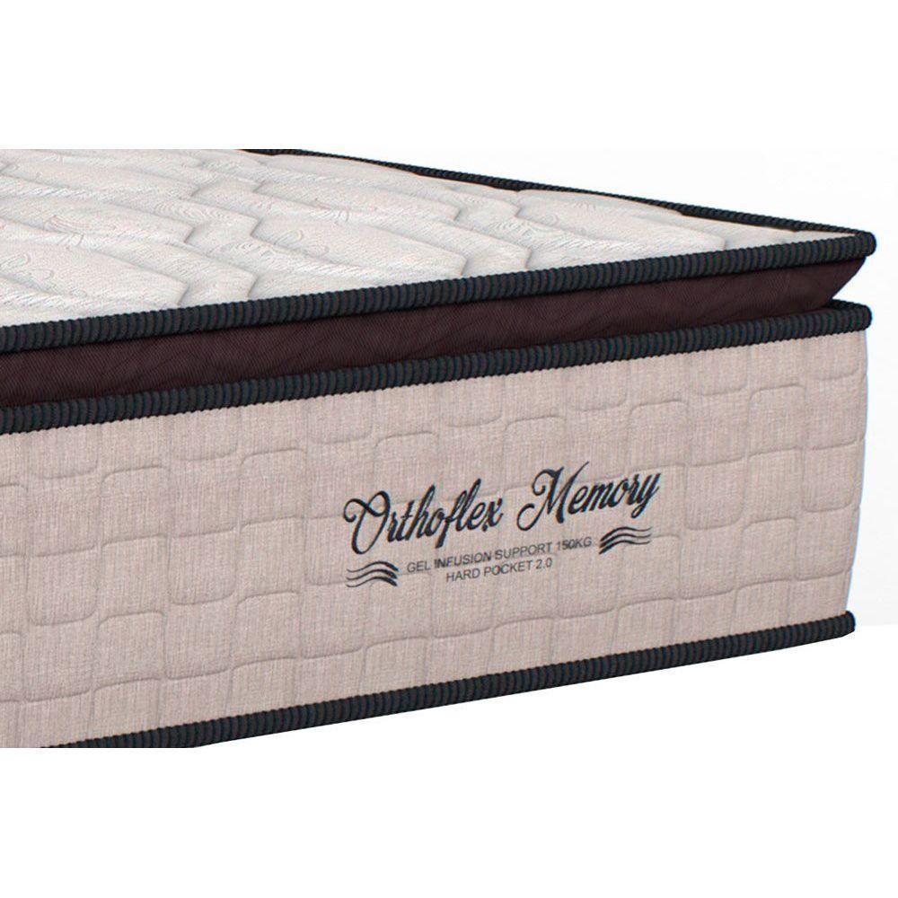 Cama Box Casal: Colchão Molas Ensacadas Orthoflex MasterPocket Memory HP + Base CRC Courano White(138x188) - 2