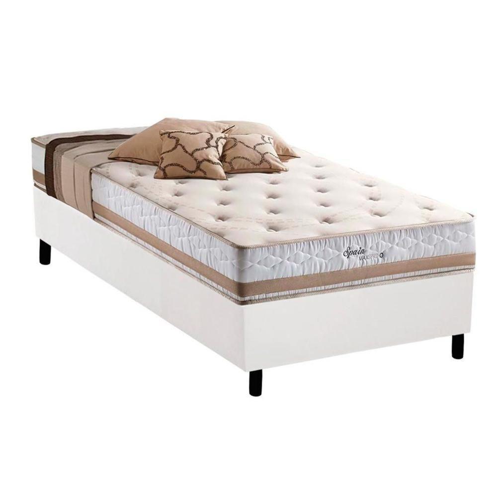 Cama Box Solteiro: Colchão Molas Herval Maxspring Spain + Base Crc Courano White(88X188) - 1