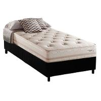Cama Box Solteiro: Colchão Molas Herval Maxspring Scotland + Base CRC Suede Black(88x188) - 1