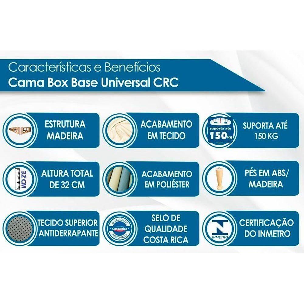 Cama Box Solteiro: Colchão Molas Anjos Superlastic Classic + Base CRC Courano White(88x188) - 7