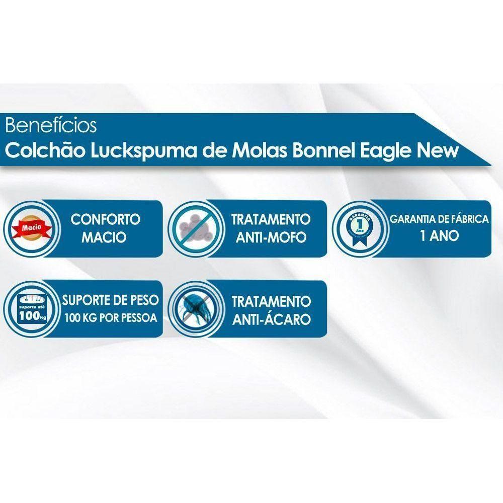 Cama Box Solteiro: Colchão Molas Bonnel Luckspuma Eagle Spring + Base CRC Suede Black(88x188) - 6